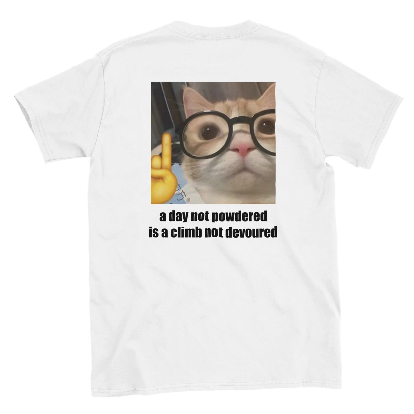 Funny climbing shirt – Nerd Cat T Shirt Backside