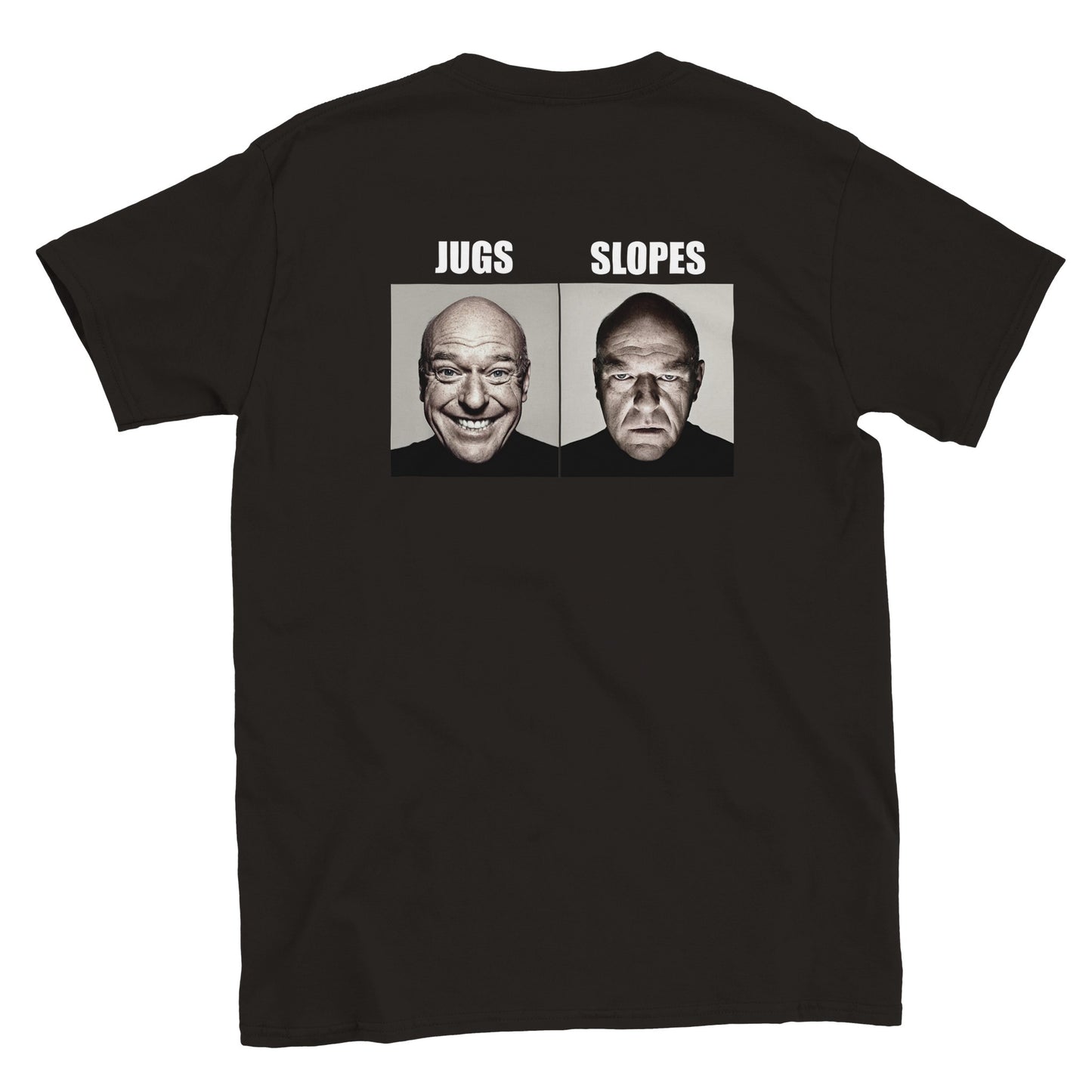 Funny climbing shirt – Jugs Vs Slopes T Shirt Backside