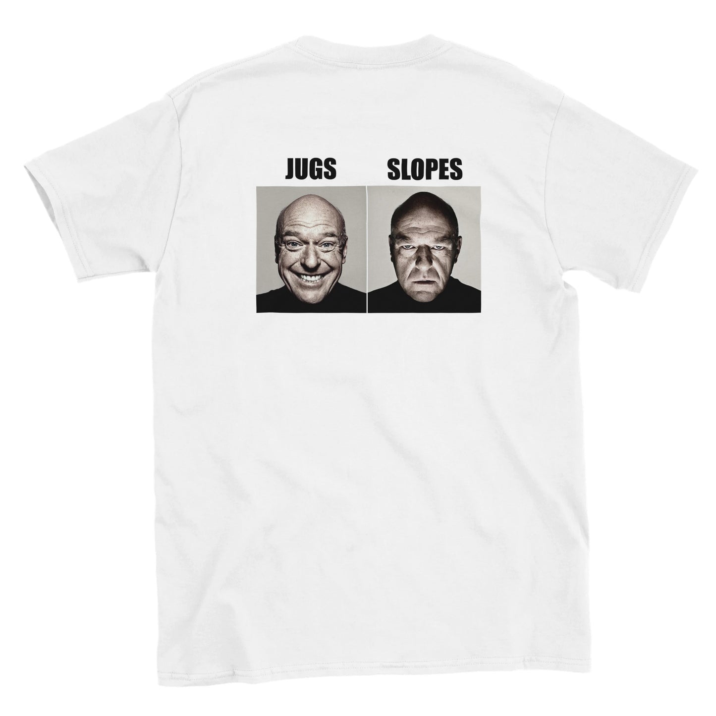 Funny climbing shirt – Jugs Vs Slopes T Shirt Backside