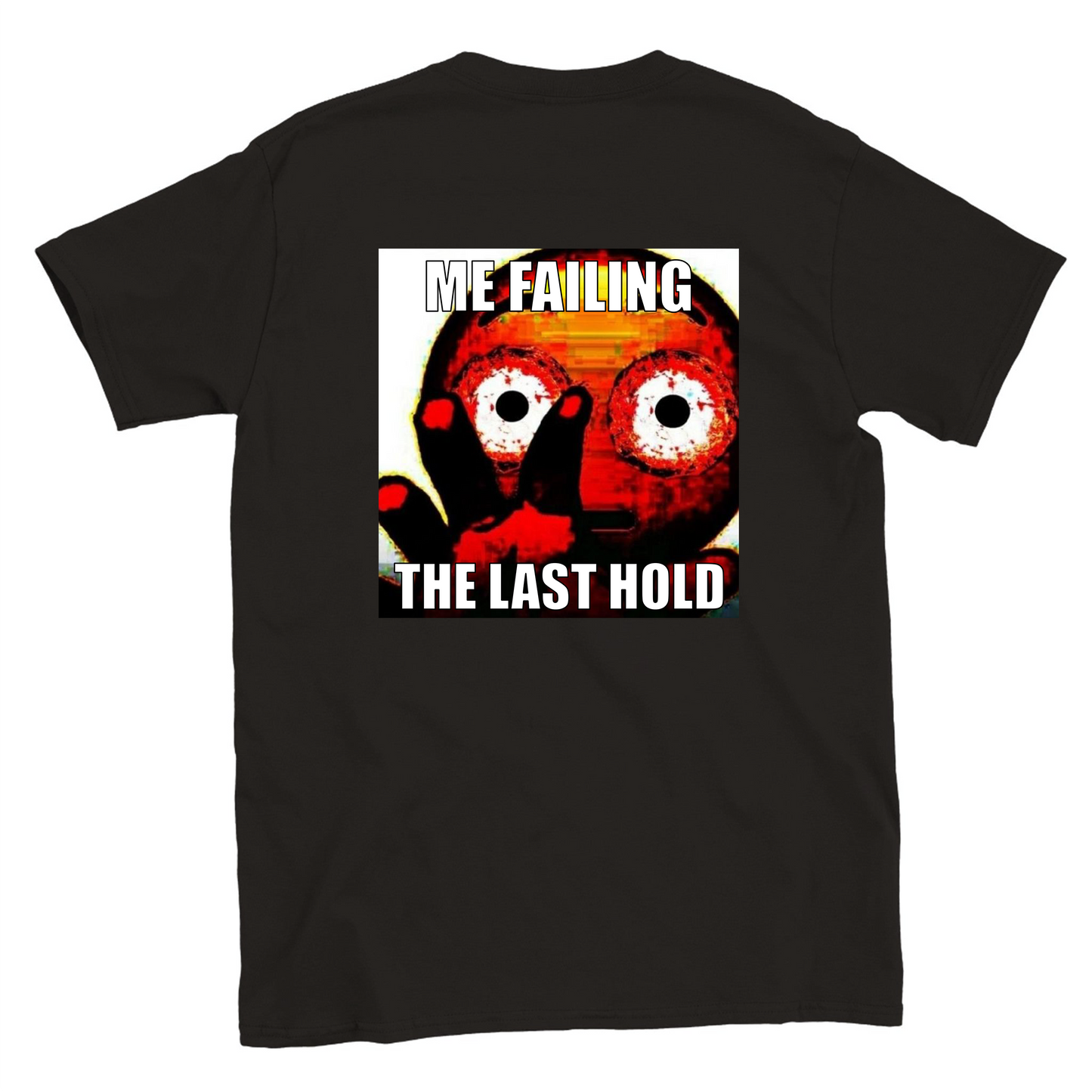 Funny climbing shirt – Me Failing Last Hold T Shirt Backside