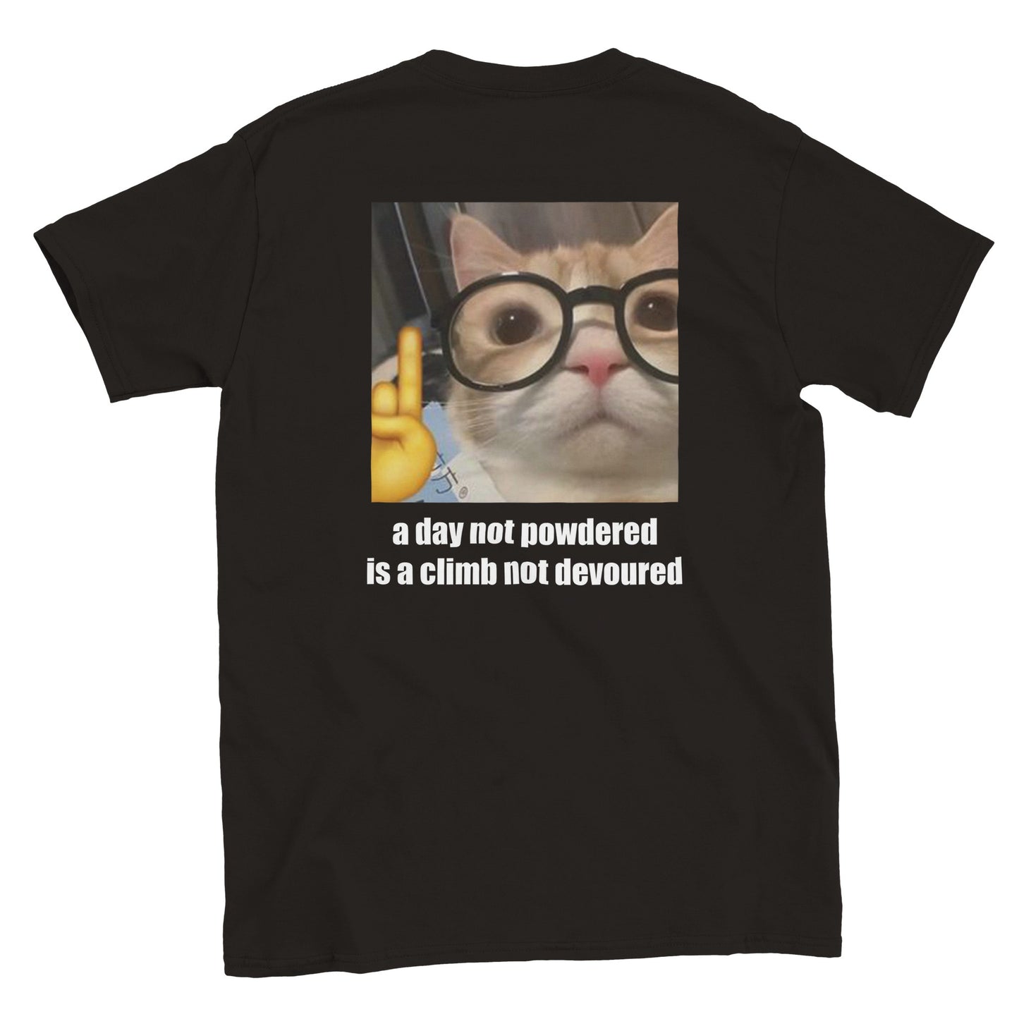 Funny climbing shirt – Nerd Cat T Shirt Backside