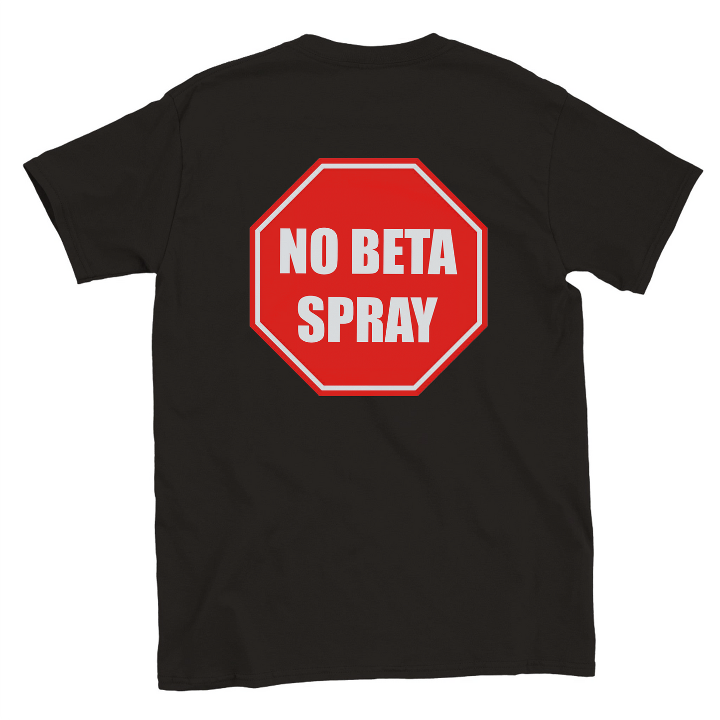 Funny climbing shirt with stop sign that says no beta spray – meme tee for boulderers