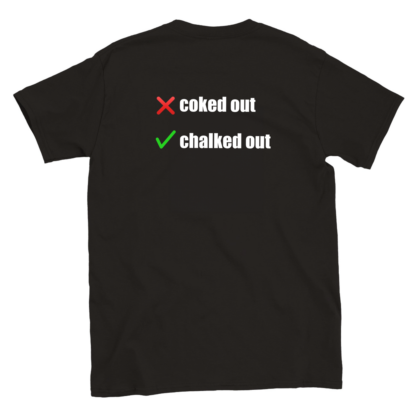 Chalked Out climbing meme tee – Funny climbing shirt design for boulderers