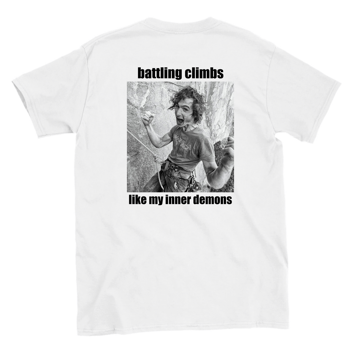 Funny climbing shirt – Klassiek Uniseks T Shirt Met Ronde Hals 1