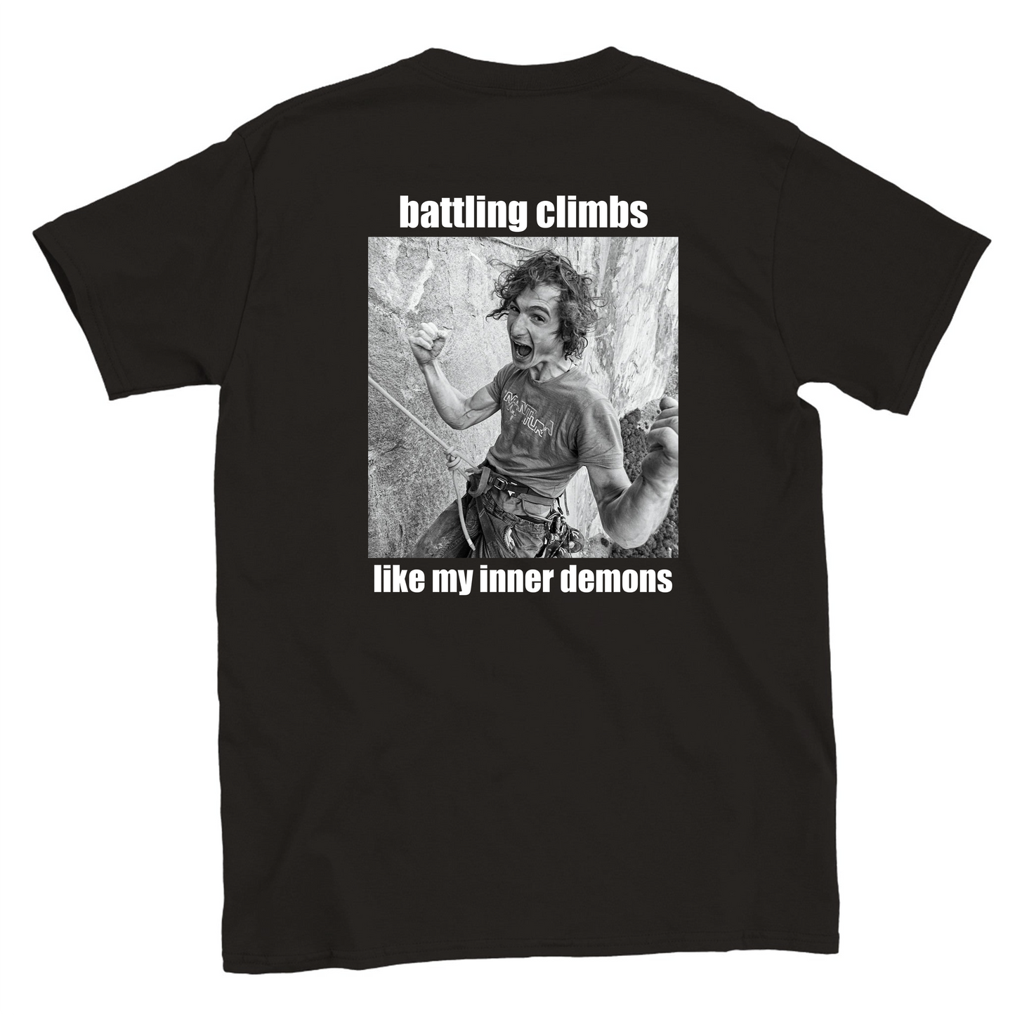Funny climbing shirt – Klassiek Uniseks T Shirt Met Ronde Hals 1
