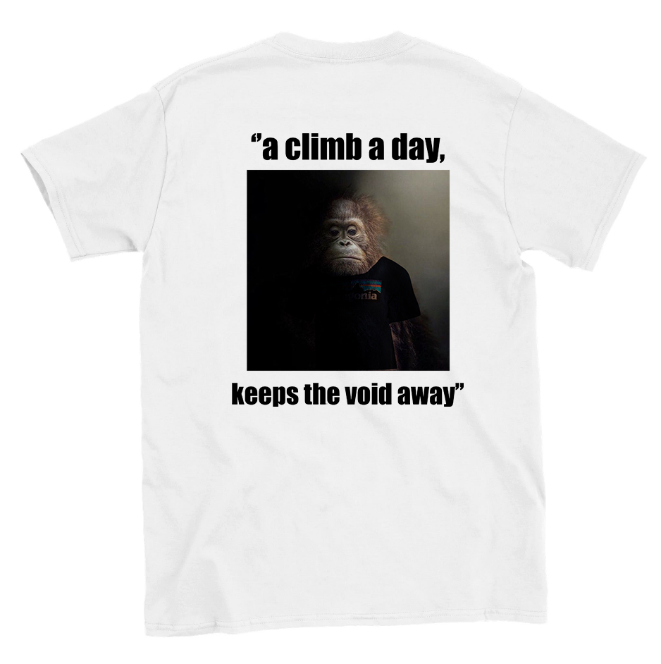 Funny climbing shirt – Wise Monke T Shirt Backside