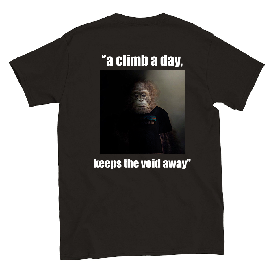 Funny climbing shirt – Wise Monke T Shirt Backside