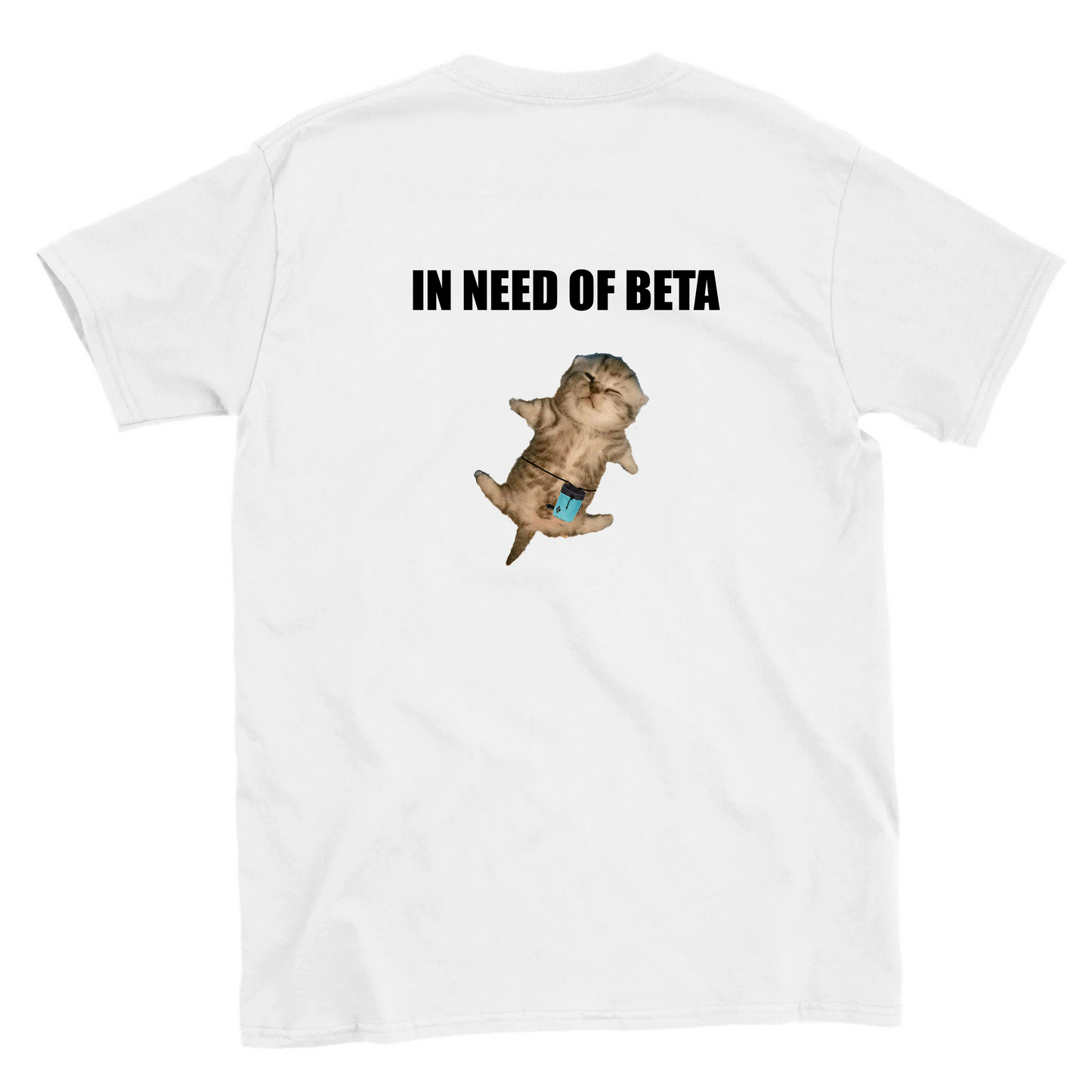 Funny climbing shirt with sad cat and in need of beta text – meme tee for boulderers