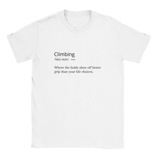 Funny climbing shirt – Definition Of Climbing T Shirt Frontside