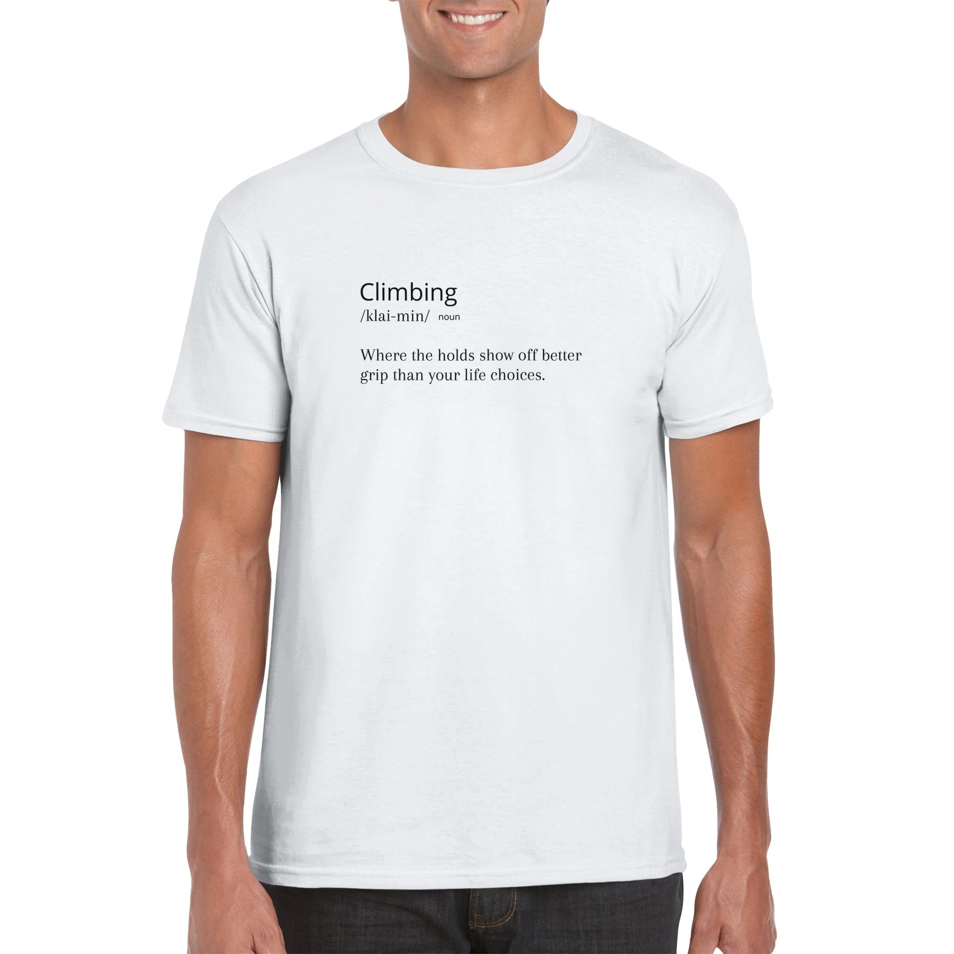 Funny climbing shirt – Definition Of Climbing T Shirt Frontside