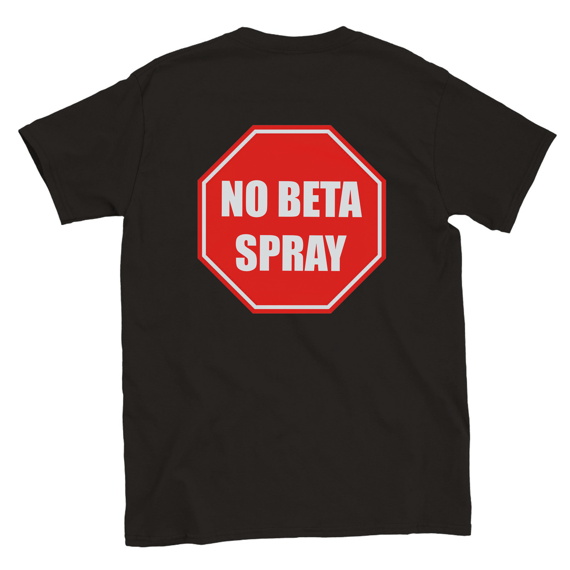 Funny climbing shirt with stop sign that says no beta spray – meme tee for boulderers
