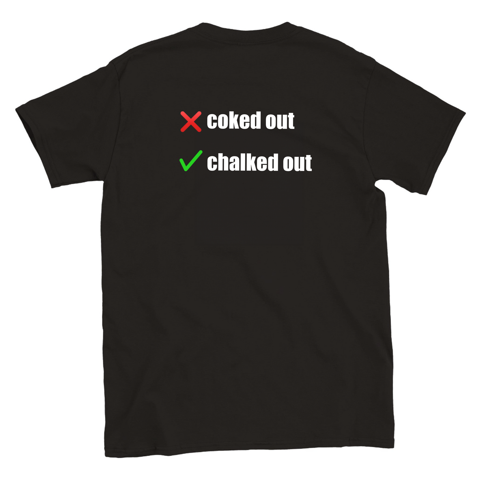 Chalked Out climbing meme tee – Funny climbing shirt design for boulderers