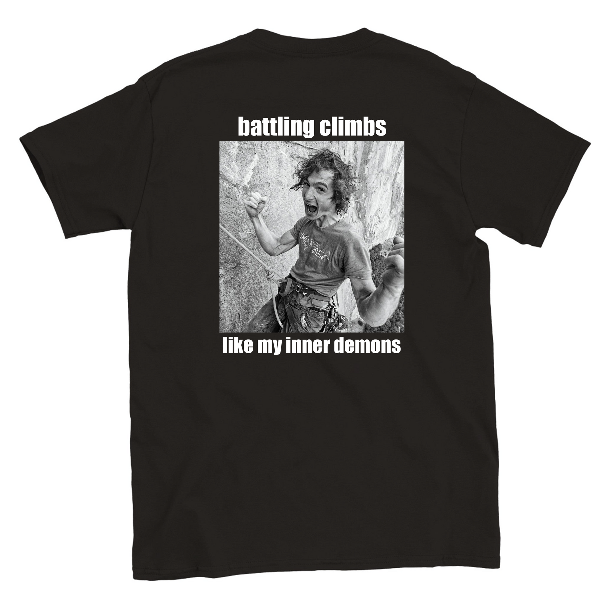 Funny climbing shirt – Klassiek Uniseks T Shirt Met Ronde Hals 1