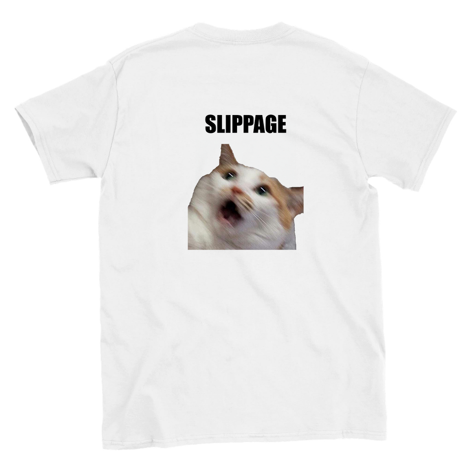 slippage cat T-shirt backside