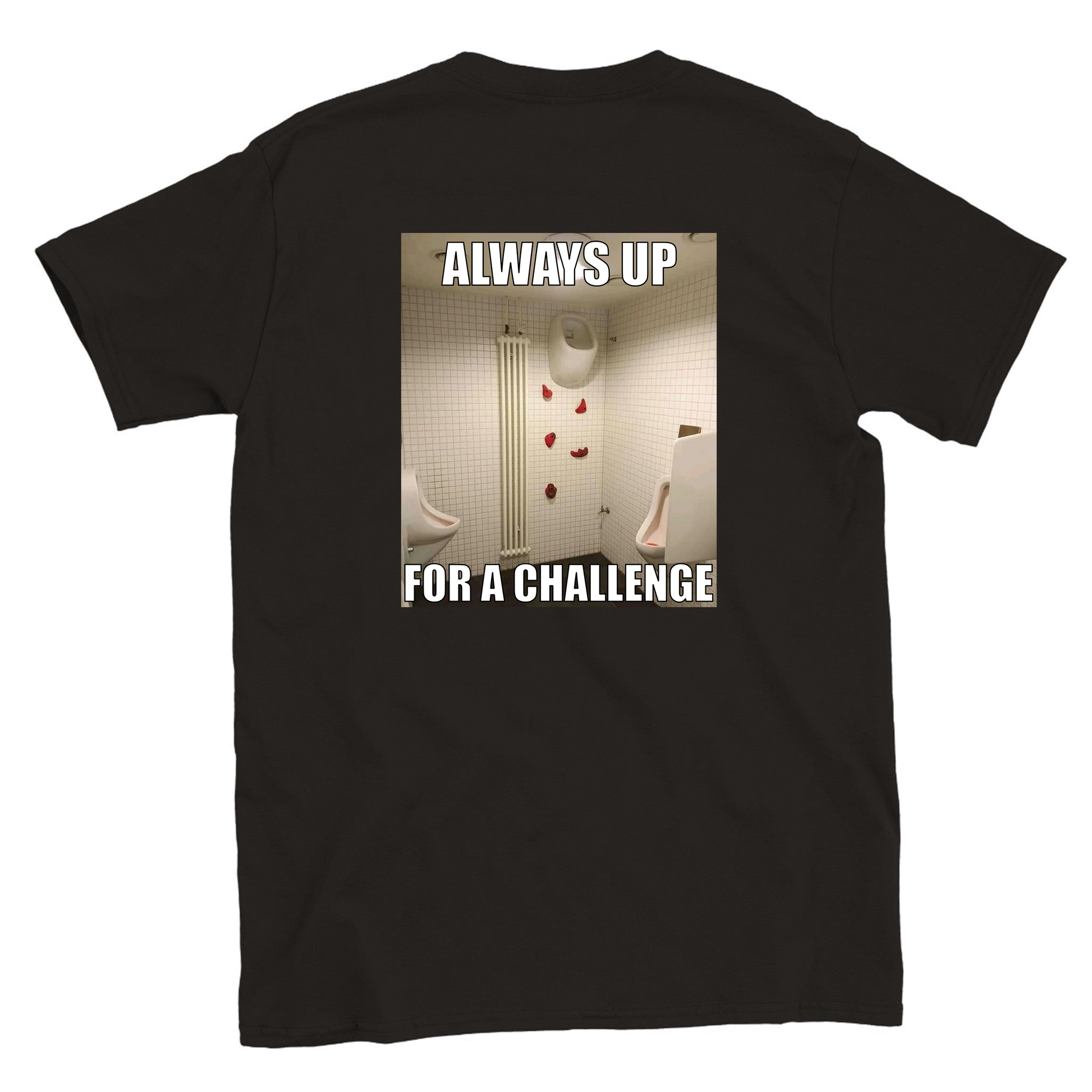 Funny climbing shirt – Climbers Urinal T Shirt Backside